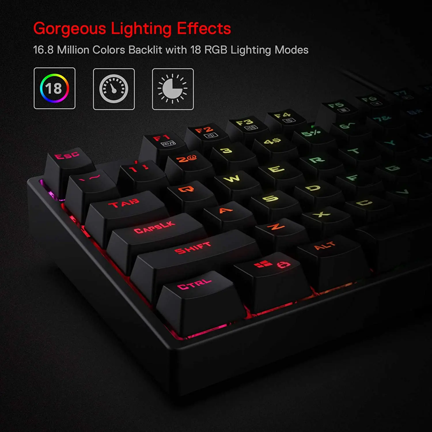Механическая игровая клавиатура Redragon K582 SURARA с RGB-светодиодом и 104 клавишами