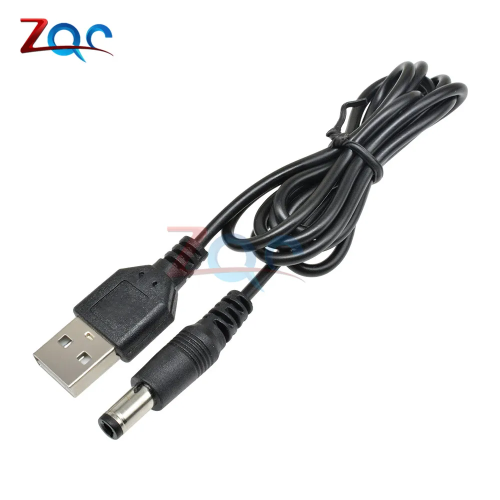 USB на 5 х2 1 мм адаптер постоянного тока 0 8 м кабель источник питания|5.5 x 2.1 male|dc male