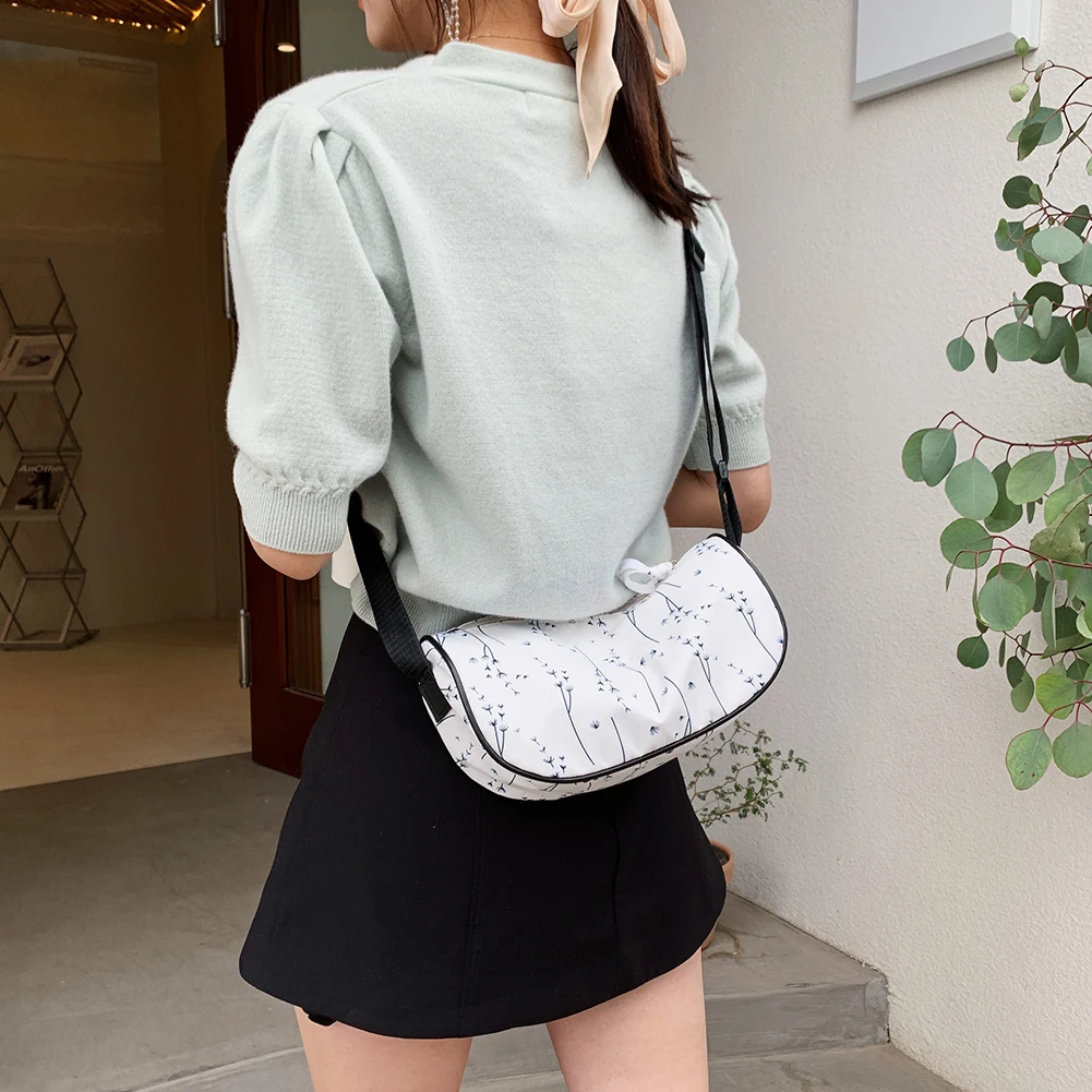 

2021 Vintage Women Dandelion Printing Shoulder Bag Pleated Female Handbag Casual Ladies Small Crossbody Bags Women