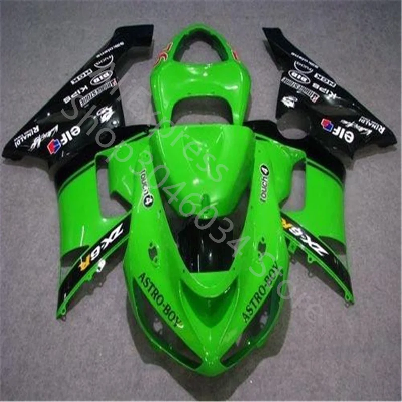 

Обтекатель мотоцикла для Kawasaki Ninja ZX6R 2005 2006 года ZX6R 05-06 ZX-6R, зеленый, черный