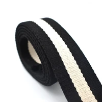 1 5 inch black white striped polyester webbing heavy duty cotton webbing knit tape ribbon trim key fob webbing 38mm width