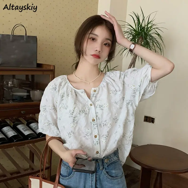 

Рубашки для мальчиков с цветочным узором в стиле ретро; Обувь с свободные милые летние модные топы в стиле улззанг, женская обувь, на каждый ...