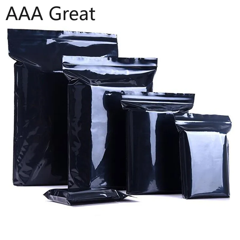 

100Pcs Black Opaque Zip Lock Storage Packaging Bags Self Seal Zipper Packing Pouches Resealable Ziplock Sundries Package Bags