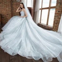 robe de mariee gorgeous sliver glitter a line wedding dress sexy sweetheart backless wedding bridal gown