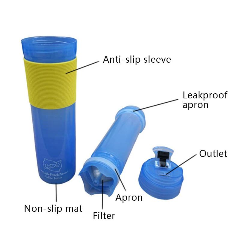 300 мл портативный Френч пресс для приготовления кофе черная пластиковая кружка с