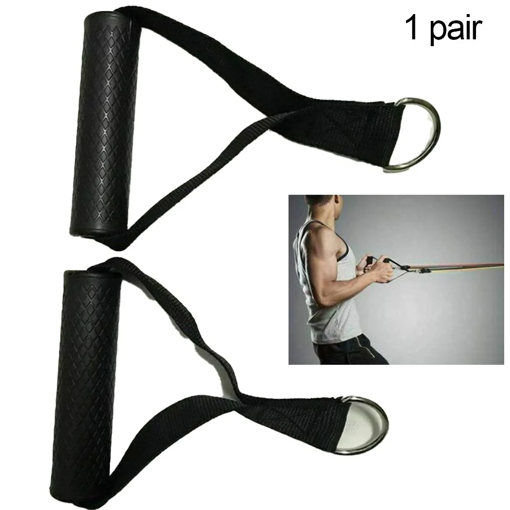 

2PCS Resistance Handle Attachment Gym Handle Machine Resistance Stirrup