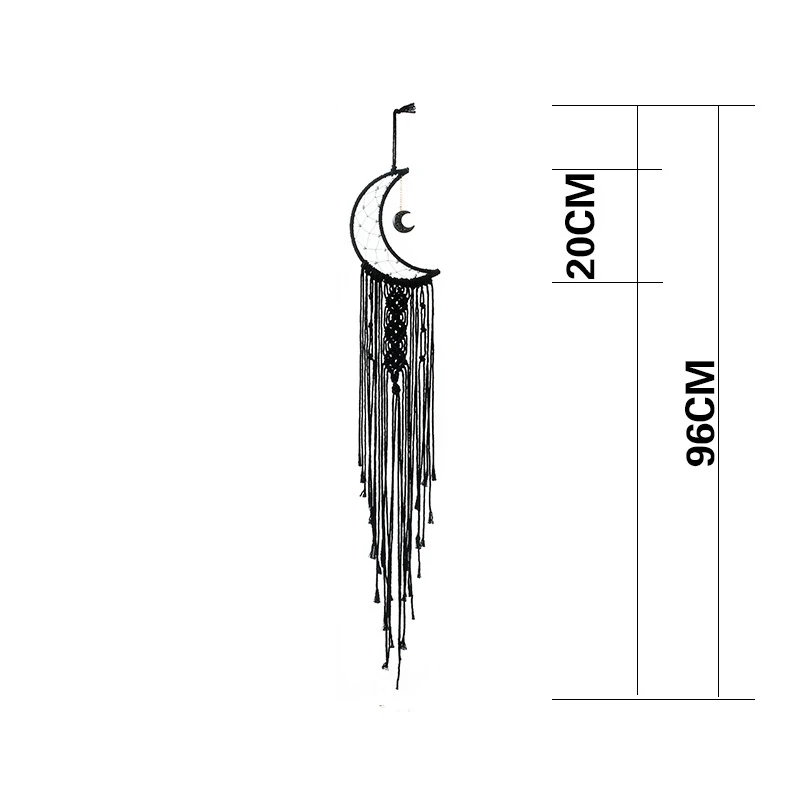 

Black Moon Macrame Tapestry Dream Catcher Wall Boho Decor Macrame Wall Hanging Room Decoration Farmhouse Dorm Room Decor