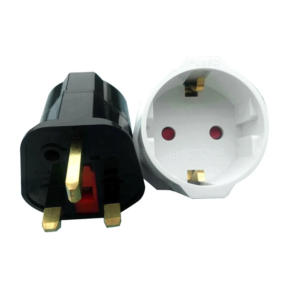 Адаптер для путешествий Eu 2 Pin на английский 3 Pin|Зарядные устройства телефонов| |