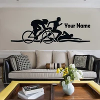 sports enthusiasts wall sticker swimming running cycling transfer vinyl decals wallpaper bedroom living room wall decor mural