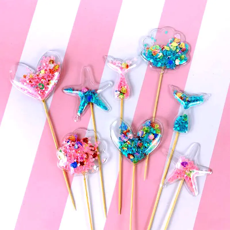 Прозрачный блестящий торт Единорог Топпер на день рождения прекрасный флаг