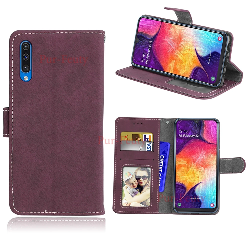 Чехол книжка с фоторамкой для Samsung Galaxy A50 2019 SM A505F/DS кожаный чехол