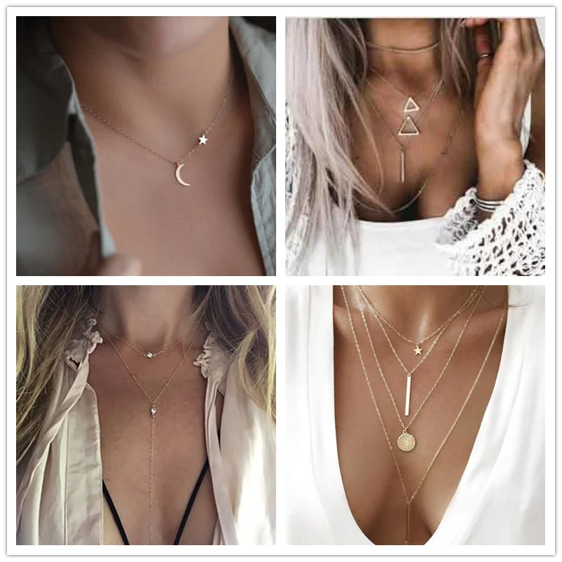 Геометрическая многоцветная Подвеска со слоями ожерелье новая мода Трендовое