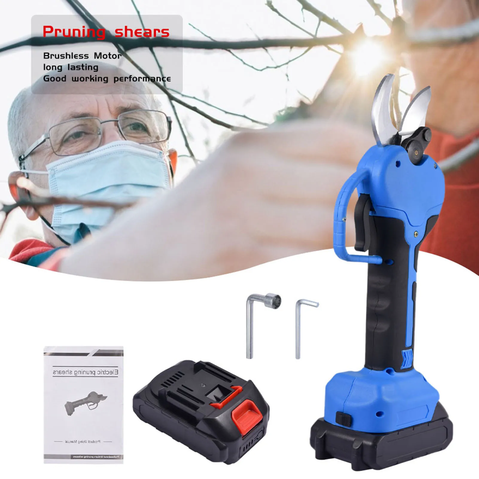 

Electric Pruning Shear Cordless Trimmer Lithium Battery Pruner Fruit Tree Bonsai Branch Cutter Scissor Garden Power Tool