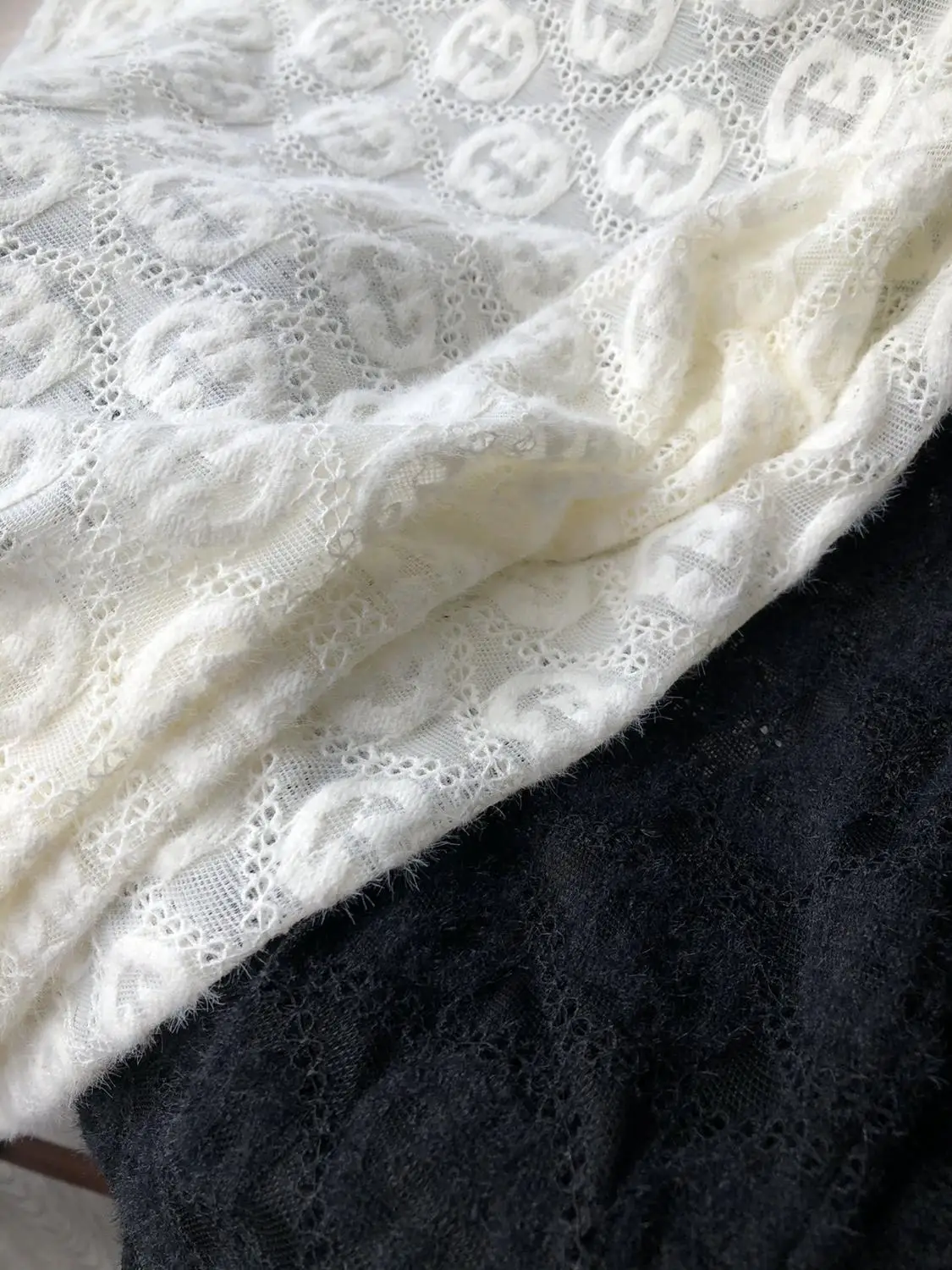 

White Black Crochet Blouse Lace Turtleneck Simple 2020 New Shirt