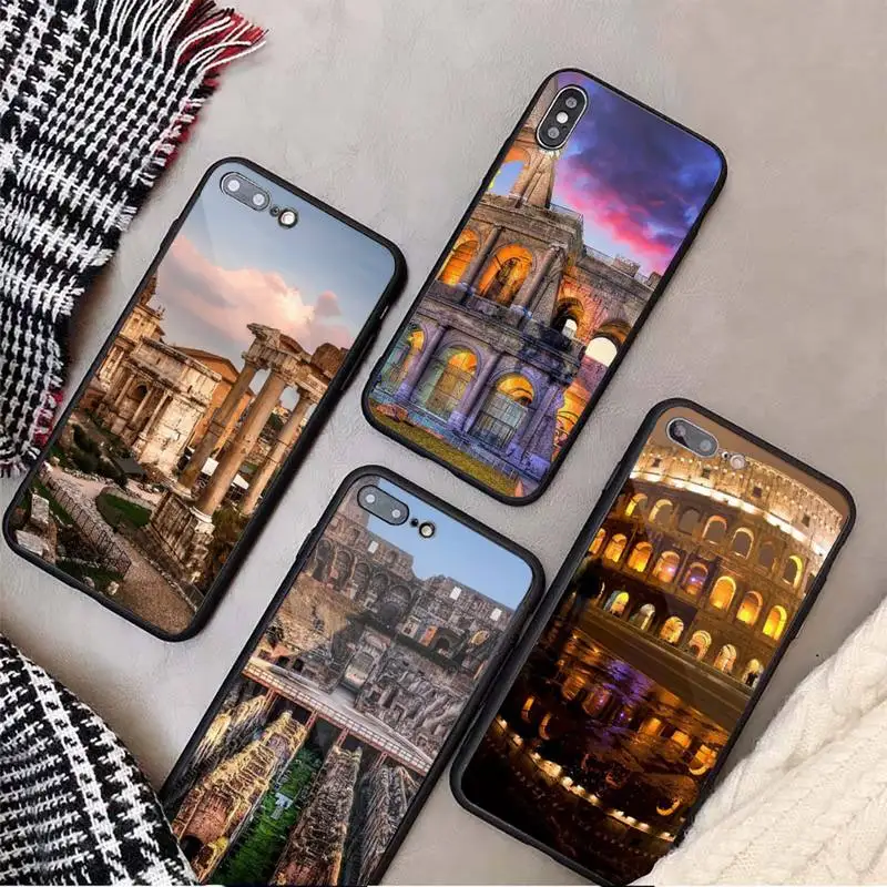 

Colosseum Rome Italy building Phone Case Tempered glass For iphone 6 7 8 plus X XS XR 11 12 13 PRO MAX mini
