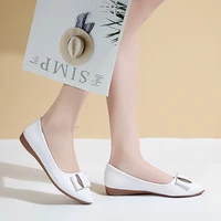 womens oxford shoes shallow mouth leather shoes spring ladies casual flat shoes soft work nurse ballerina shoes white loafers