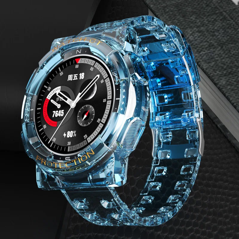 silicone strapcase for huawei honor gt 2 2e gt2e 46mm magic 2 46mm watch accessories replacement clear soft watch band strap free global shipping