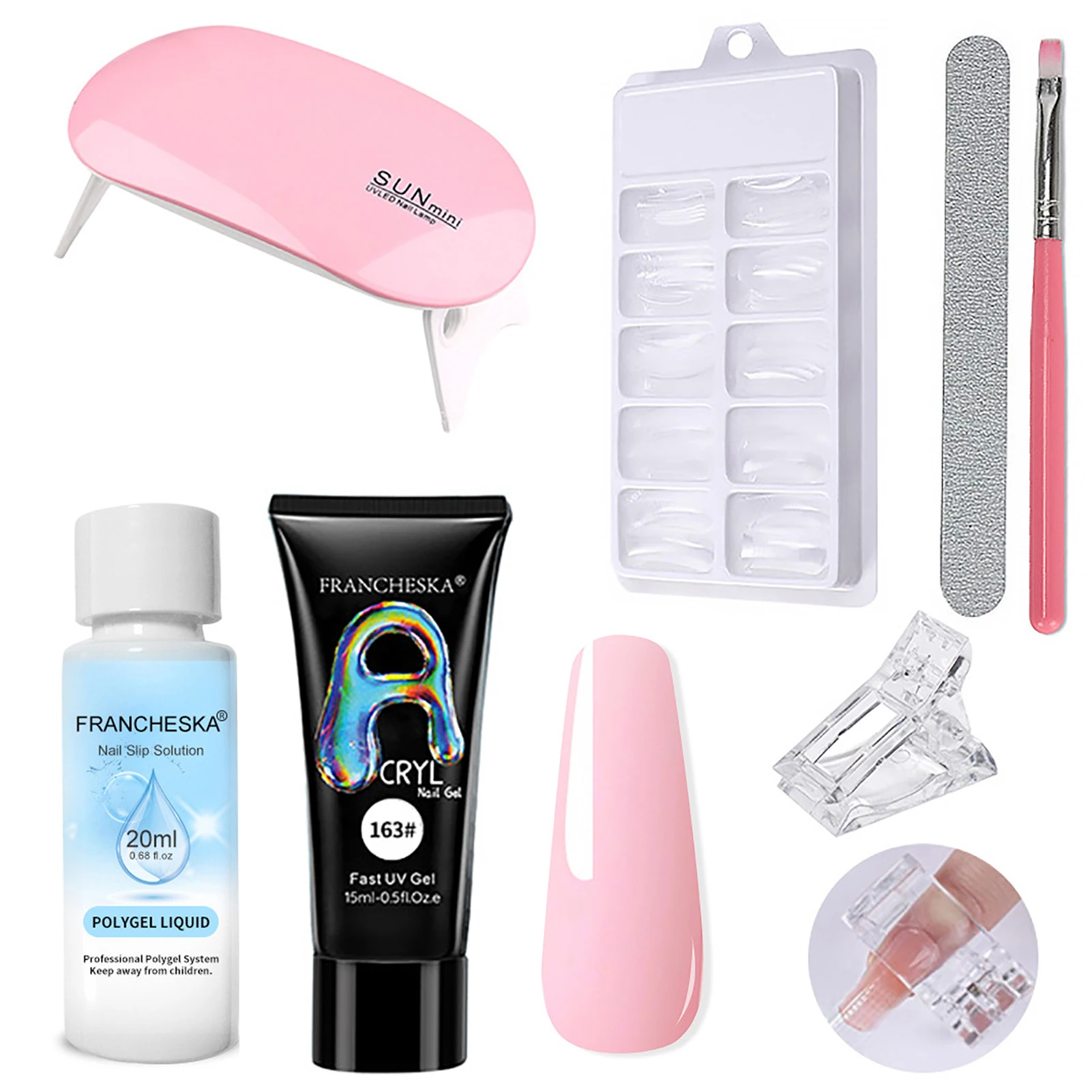 

15ml Poly Nail Gel Nail Extension Kit All For Manicure Set Acrylic Solution UV/LED Builder Nail Gel Polish For Nail Art Design