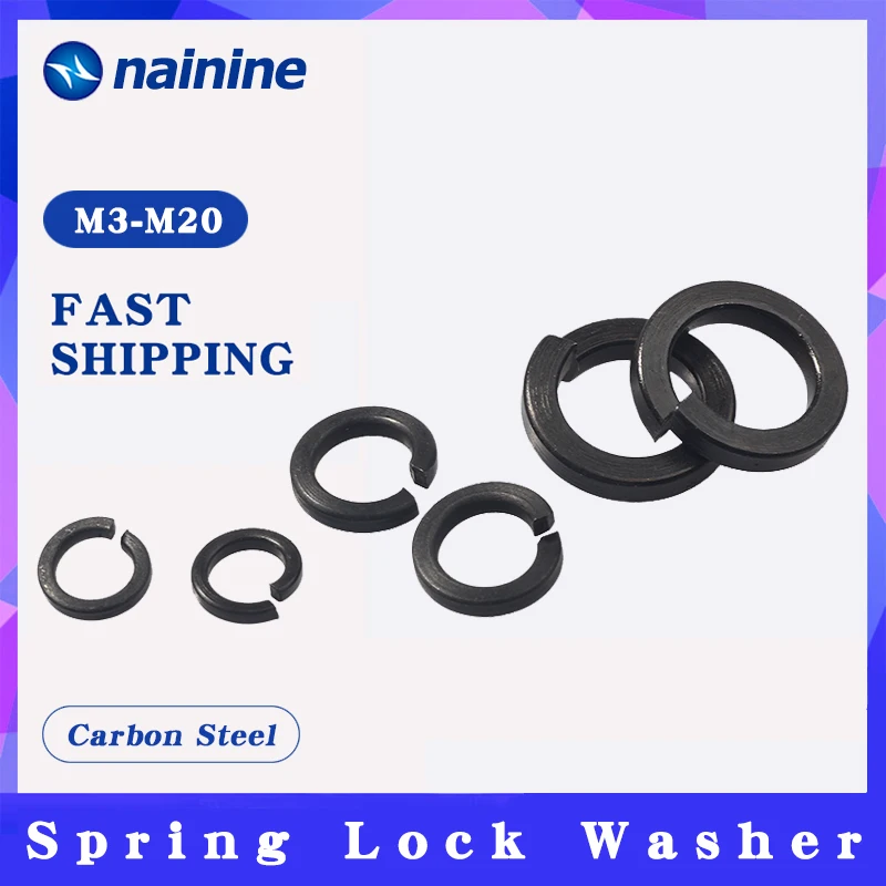 

[M2-M20] Carbon Steel Shells Pad Black Spring Lock Washer Car Elastic Gasket DIN127 GB93