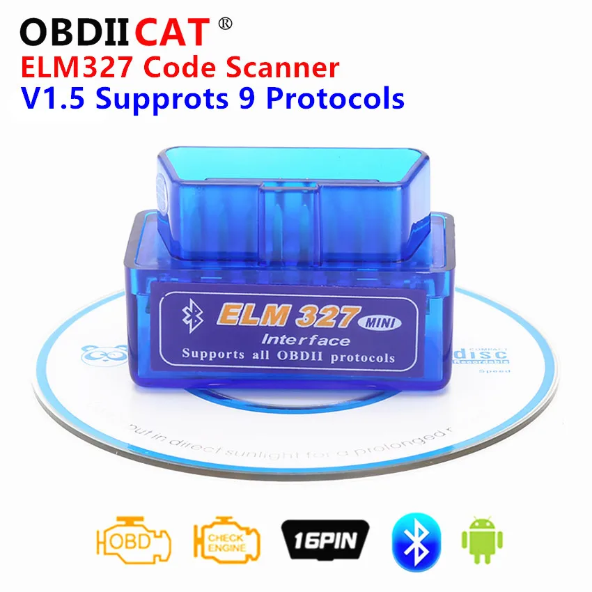 

Best 1pcb Super Mini Elm327 Bluetooth OBD2 Elm 327 V1.5 Car Diagnostic-Tool Scanner Elm-327 OBDII Adapter support 9 Protocols