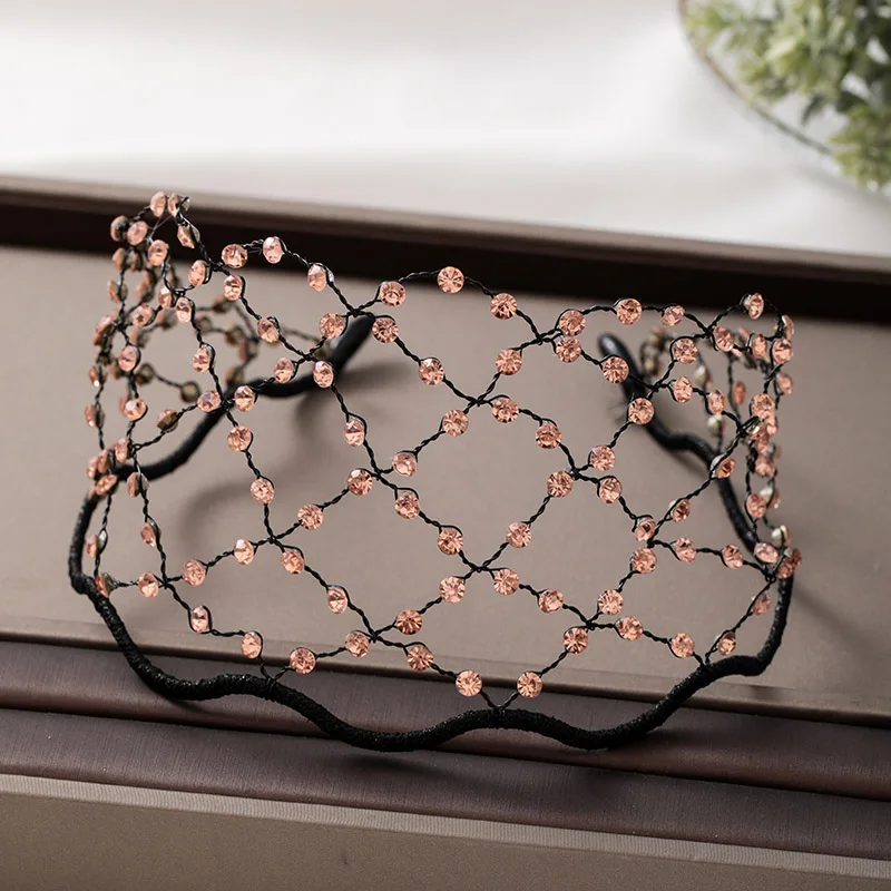 Блестящие повязки для волос FORSEVEN с кристаллами женщин сетчатые ювелирные