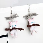 Серьги-подвески в виде котят для женщин и девушек, милые ювелирные украшения в 2 стилях, серьги-гвоздики с котятами