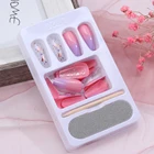 24 шт.компл. Радужная балерина, Типсы для нейл-арта, УФ гель, длинный гроб, накладные ногти, европейские Красочные Искусственные ногти