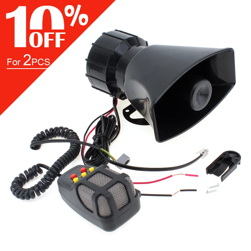 Звуковая электронная Предупредительная сирена для автомобиля 100 Вт 12 В 3 / 5/7
