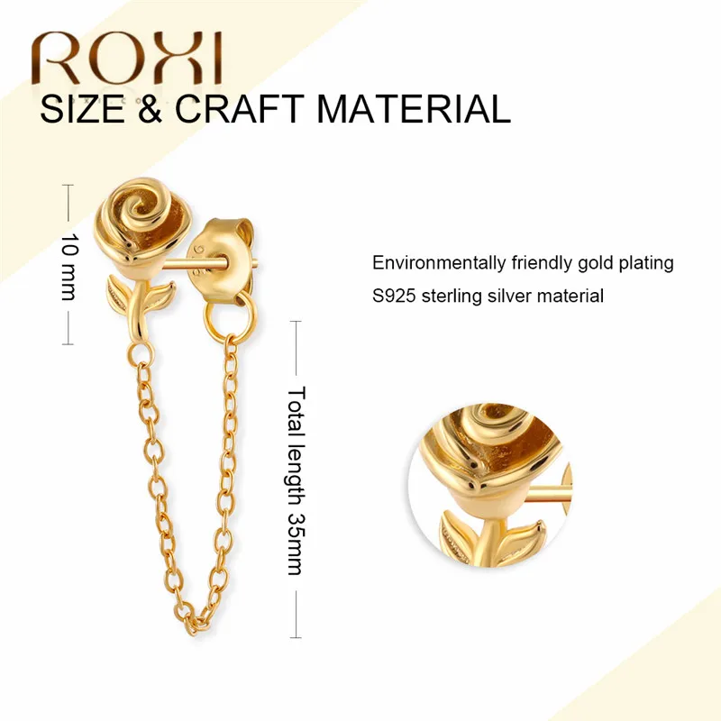 Женские серьги подвески ROXI вечерние из стерлингового серебра 925 пробы с розовым