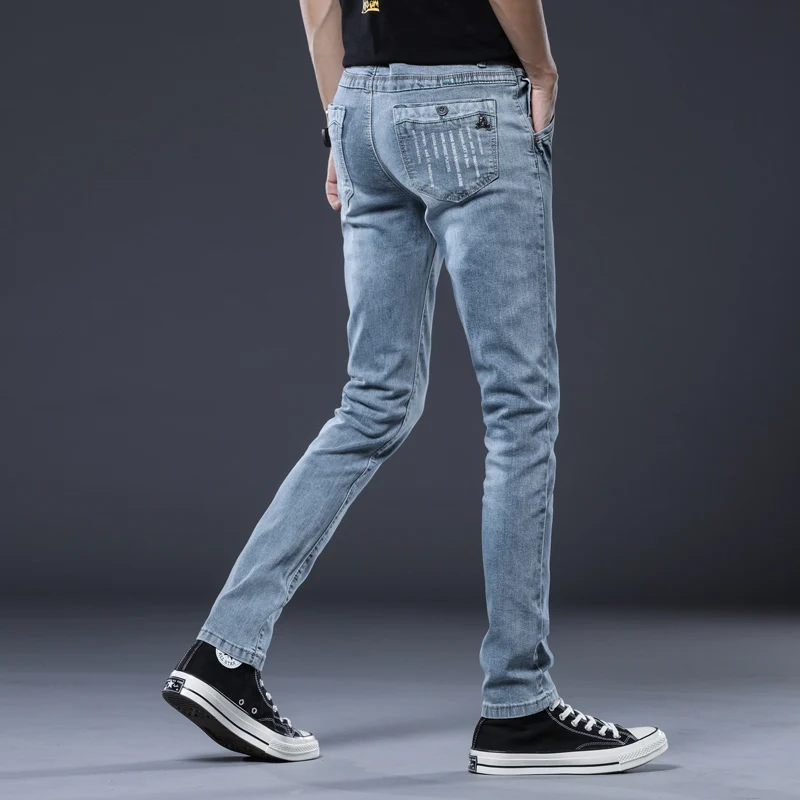 Бренд BROWON винтажные мужские джинсы облегающие слегка тянущиеся выцветающие
