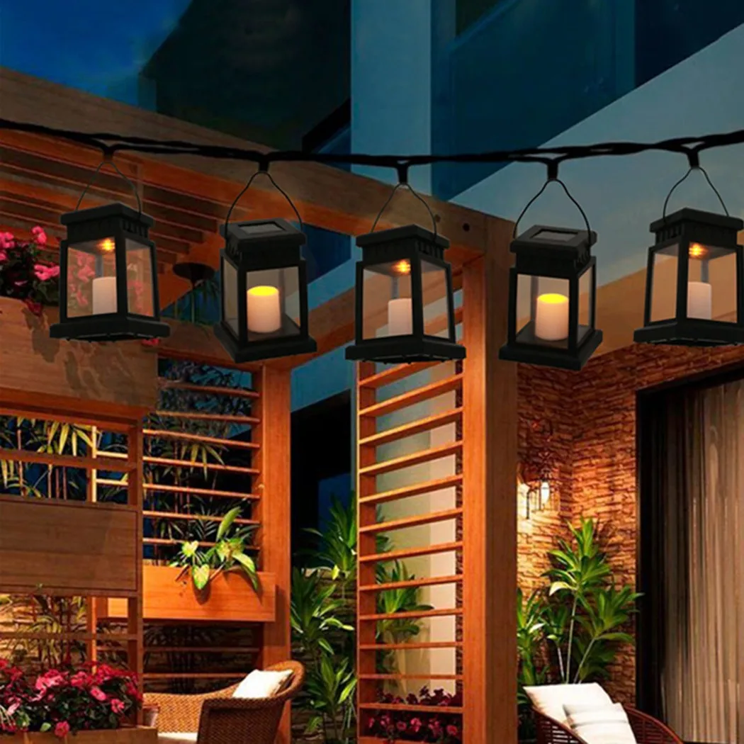 

Waterproof LED Solar Powered Hanging Lantern Lights Outdoor Garden Table Lamp 8.8cm * 8.8cm * 12.9cm Solar Heat Absorption Board