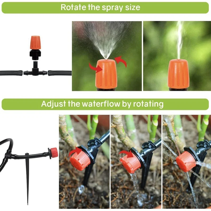 

25M/82Ft Drip Irrigation System Garden Watering Kits Nozzle Mist Cooling Patio Lawn Automatic Mini Irrigation Kit