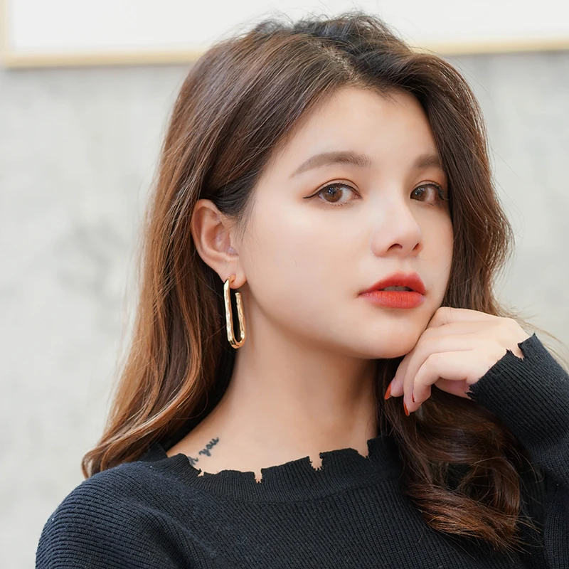 Женские сережки-подвески Xinwei круглые сережки из сплава с геометрическим узором