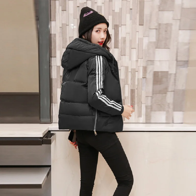 AECU Womens Parkas winter Plus Size Coats Female Slim Outerwear Plaid Hooded Warm Cotton Women Large Size Basic Tops