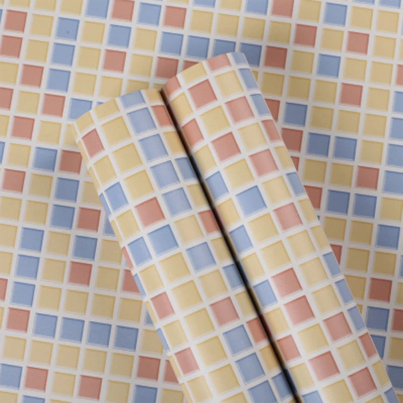

Mosaic Wallpaper Waterproof Tile Stickers Plastic Vinyl Self-Adhesive Wall Papers Kitchen Bathroom Wall Stickers Home Decor