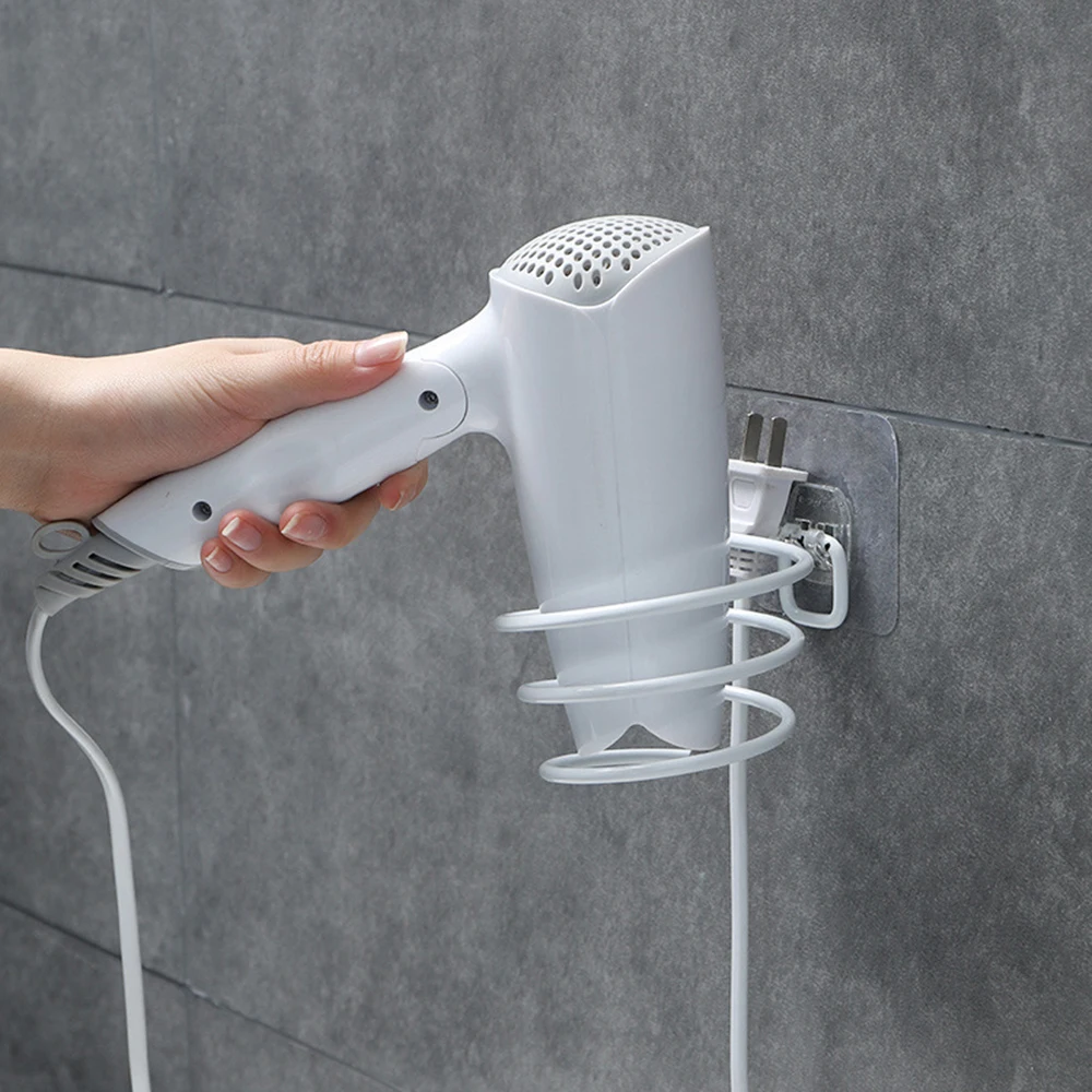 Полка органайзер для ванной комнаты бытовой держатель фена настенная подвесная