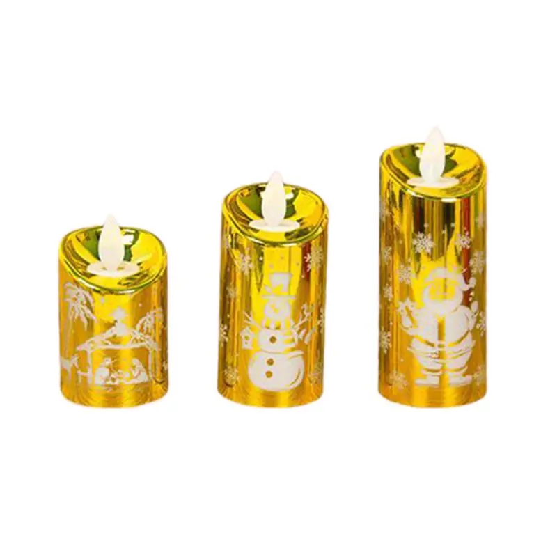 1 компл. 3 шт. Рождественский подсвечник светодиодный светильник имитация свеча