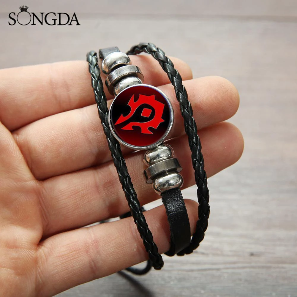 Браслет World of Warcraft WOW Alliance, стеклянная кнопка, искусственные сувениры, подарок для фанатов игр