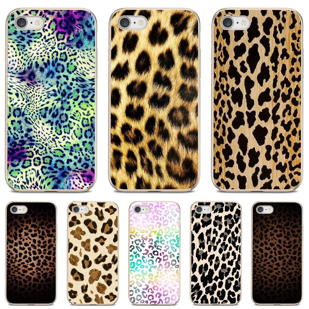 

For iPhone 10 11 12 13 Mini Pro 4S 5S SE 5C 6 6S 7 8 X XR XS Plus Max 2020 Soft Cases Cover Brown Gold Yellow Pastel Leopard