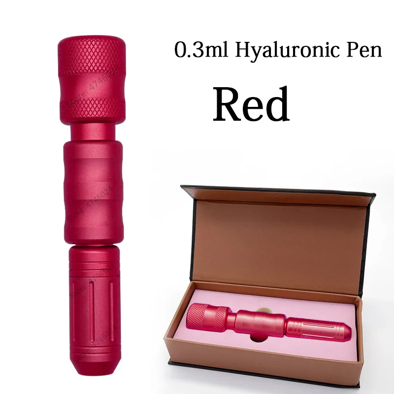 Red pen Высокое давление 0,3 мл Гиалуроновая кислота ручка высокая плотность Металл гиалуроник инъекции пистолет для против морщин лифтинг губ наполнитель гиалурон - Цвет: Red pen