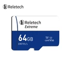 Карта памяти Reletech TF 64 ГБ, макс. 100 МБс.с, высокая скорость, класс 10, флеш-карта Micro SD, поддержка 4K HD для телефонакамерыдрона
