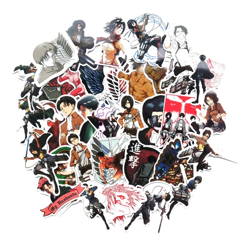 Наклейки атака на Титанов из японского аниме граффити крутые стикеры колесиках