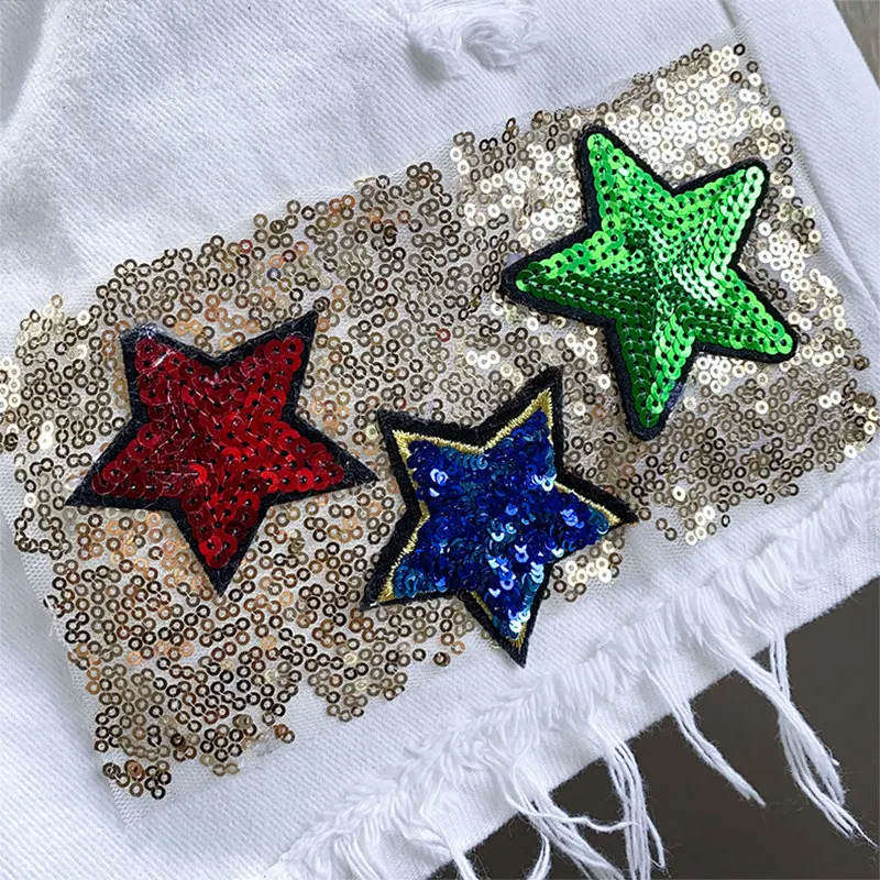 

Plus Size Denim Shorts Summer Fashion Shape Sequins High waist Jeans Shorts Streetwear Female Casual Loose Wide leg Short Pants