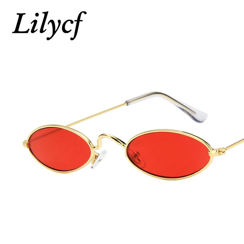 Металлические маленькие солнцезащитные очки в оправе ретро овальной модные