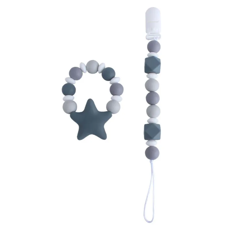 Новый клипса для соска младенца зажимы звезды из бисера цепочка держатель с