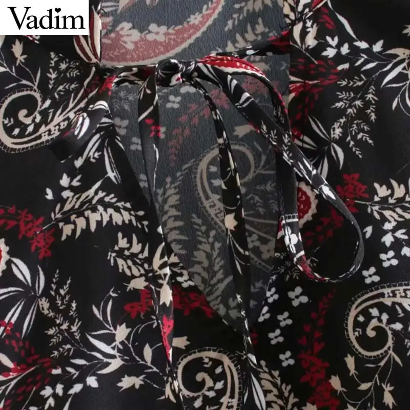 Vadim женское Плиссированное мини-платье с цветочным принтом пейсли завязками