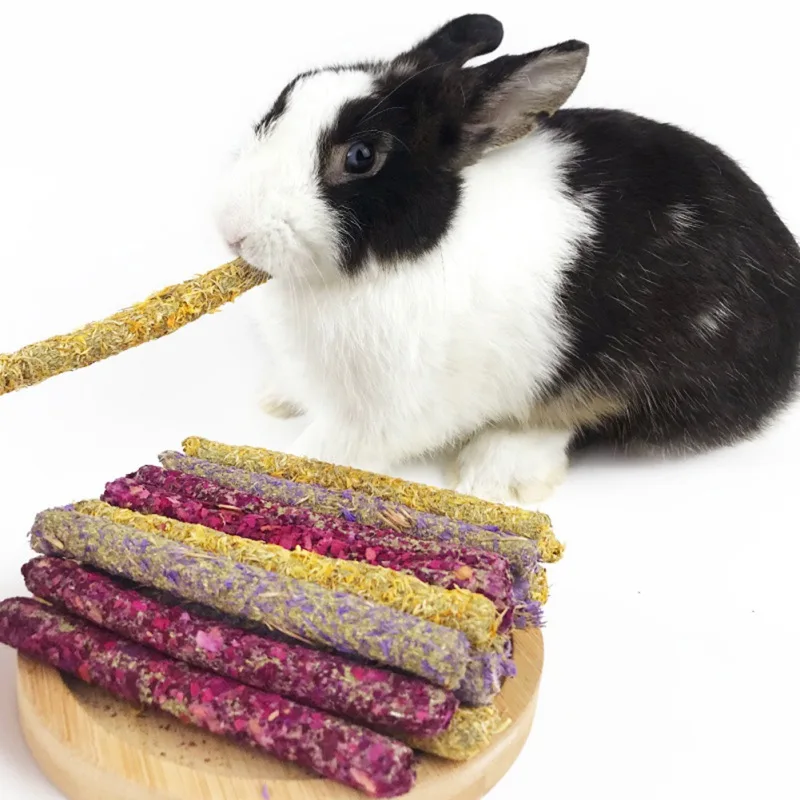 6Pcs Pet Stick Molar Chewing Toys Dental Care Chewing Snacks Suitable for Rabbits Hamsters Chinchillas And Other Small Pets