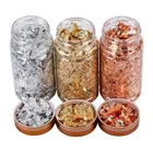 Стайлинг, Золотая и серебряная фольга для ногтей, красивые поделки, живопись, ручная работа, имитация золотых хлопьев, розовое золото, позолота, Декор, сделай сам, искусство