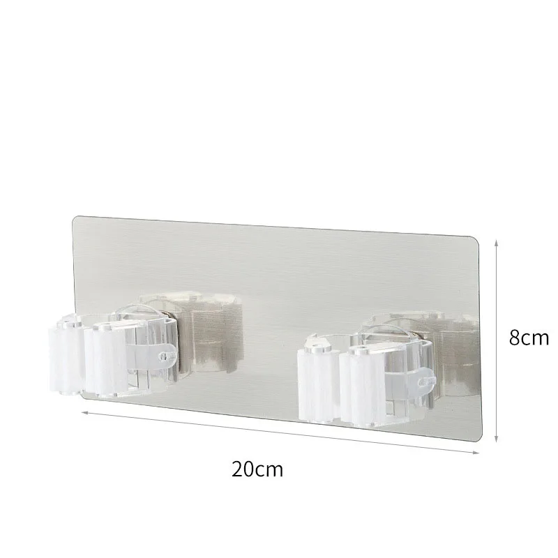

Multi-Purpose Brush Broom Hanger Strong Hooks Wall Mounted Mop Organizer Holder Kitchen Bathroom Adhesive Rack