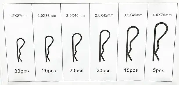 110 шт. пружинный штифт оцинкованный B Тип штифта блокировки R комбинированный